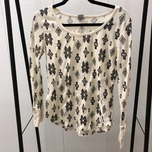 Empyre Ribbed patterned long sleeve top